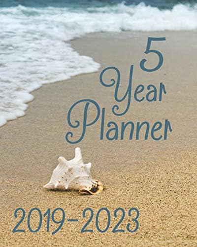 5 Year Planner 2019-2023: Beach Seashells Ocean Theme, 60 Months Calendar, Monthly Daily Schedule Organizer