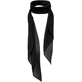 Luckyvestir Neck Scarf for Women Sheer Skinny Scarve Work Travel 51" X 5.9" | Lightweight Polyester Texture, 8 Classic Solid Color, Hair Head Neck Bag Belt Styling Accessory for Daily Commute Vacation