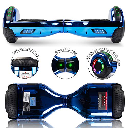 Spadger-65-Hoverboard-Electric-Smart-Self-Balancing-Scooter-Hoverboard-Built-in-LED-Wheels-Side-LightsChrome-Blue