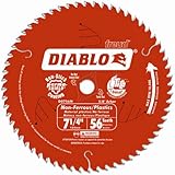 Freud D0756N Diablo 7-1/4 56 Tooth TCG Non-Ferrous Metal and Plastic Cutting Saw Blade with 5/8-Inch Arbor, Diamond Knockout, and PermaShield Coating