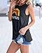 Umeko Womens Good Vibes Tank Tops Loose fit Graphic Tees Rainbow Crew Neck Sleeveless T Shirts