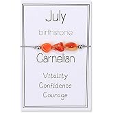 Harry and Henry Birthstone Crystal Beads Bracelets Healing Bracelets for Women Natural Stone Bracelet Anxiety Relief Bracelets Zodiac Month Bracelet for Birthday Gifts(July)