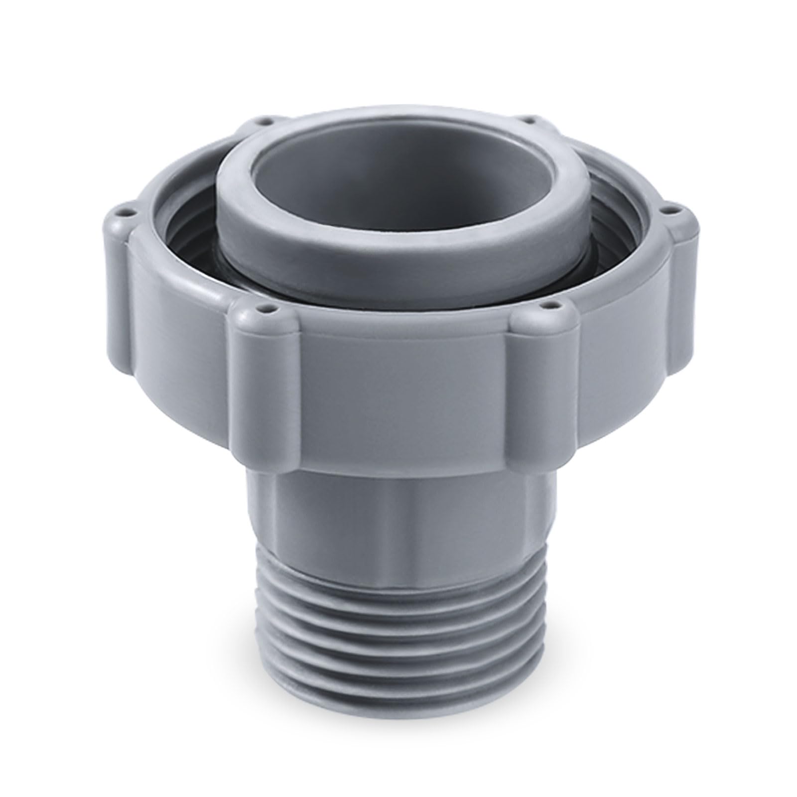 Photo 1 of PEUTIER Pool Replacement Part - ID1.5-inch Connector - Swimming Pool Drain Adapter Fitting - Gray Plastic - 3/4-inch NPT Threaded Fitting - Compatible with Coleman P6 Series