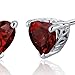 Peora Garnet Heart Stud Earrings 925 Sterling Silver, Solitaire Scroll Gallery, Natural Gemstone, 2 Carats Total 6mm, Friction Backs, Red Garnet Earrings, January Birthstone Earrings