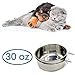 Old Tjikko Small Dog Cats Bowl,Pet Food Bowls 0oz 20oz 30oz Bird Hamster Small Animal Cup with Holder,Stainless Steel Cage Coop Hook Cup for Small Animal Cage Bowl (1pc-30oz Stainless Steel Bowl)thumb 1