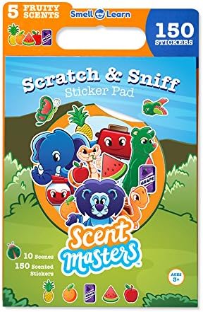 Scent Masters Scratch & Sniff Sticker Pad Activity - 10 Scenes, 5 Scents, 150 Scented Stickers