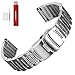 Hstrap Stainless Steel Watch Band 18mm 20mm 22mm 24mm Solid Mesh Watch Bands Silver Black Metal Watch Bracelet Deployment Buckle Brushed Polished Strap for Men Women