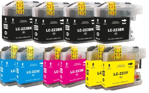 ***FREE POST**** 10 XL High Capacity Brother Compatible Chipped Printer Ink Cartridges LC-223 Multipack For Brother DCP-J4120DW, MFC-J4420DW, MFC-J4620DW, MFC-J4625DW, MFC-J5320DW, MFC-J5620DW, MFC-J5625DW, MFC-J5720DW BVH Direct to replace Brother LC 223 Black Cyan Magenta Yellow 4 Black 2 Yellow 2 Cyan 2 Magenta