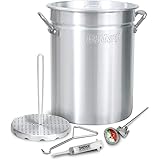 Bayou Classic 3025 30Qt Turkey Fryer Pot, 32 Quart, Silver