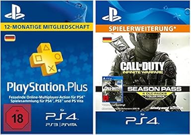 PS Plus Mitgliedschaft 12 Monate + Call of Duty: Infinite Warfare Season Pass [PS4 Download Code - deutsches Konto]