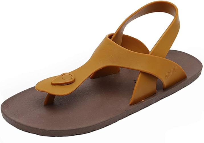 Amazon シュウカ サンダル ビーチサンダル メンズ 防滑 ゴム レザー ソフト 厚底 吸汗防臭サンダル ビーチサンダル 男性 ホーム 厚底 防滑 吸汗防臭 アウトドア スポーツサンダル 夏靴 ブラック ビーチサンダル 軽量 アイテム 島ぞうり ビーチサンダル