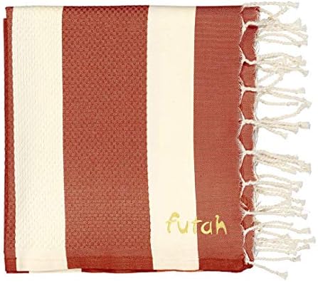 Futah | 100% Cotton Beach Towel, Fast Dry, Absorbent | Baleal | 40x75 in. (Clay)