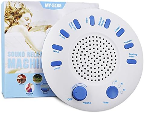 White Noise Machine, 9 Natural High Fidelity Thunderstorm Surround Sound Machine Tranquility Sleep Therapy Spa Relaxing Sound Soother with Timer Powered by 110/220V USB or AA Battery