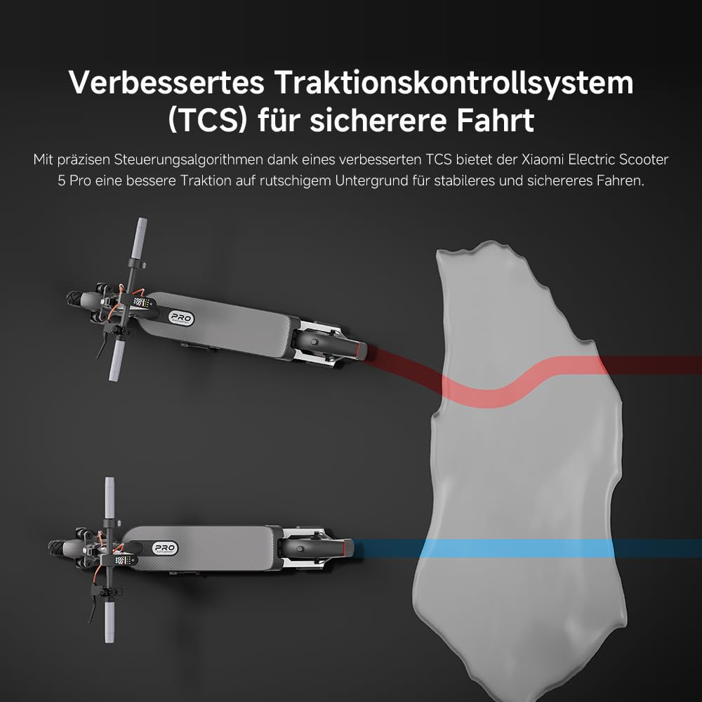 Xiaomi 5 Pro E-Scooter mit Straßenzulassung (max. 20km/h, bis zu 60km Reichweite & 22% Steigung, Federung vorne, 10" Luftreifen, Blinker, Dual-Bremssystem, Traktionskontroll-System, App) 5