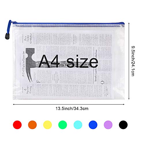 EOOUT Mesh Zipper Pouch Document Bag, Plastic Zip File Folders, Letter Size/A4 Size, for Office Supp - //medicalbooks.filipinodoctors.org