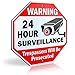 Signs Authority Reflective Warning 24 Hour Surveillance No Trespassing Metal Sign for Home Business Video Security CCTV Camera 12" by 12" Aluminum primary