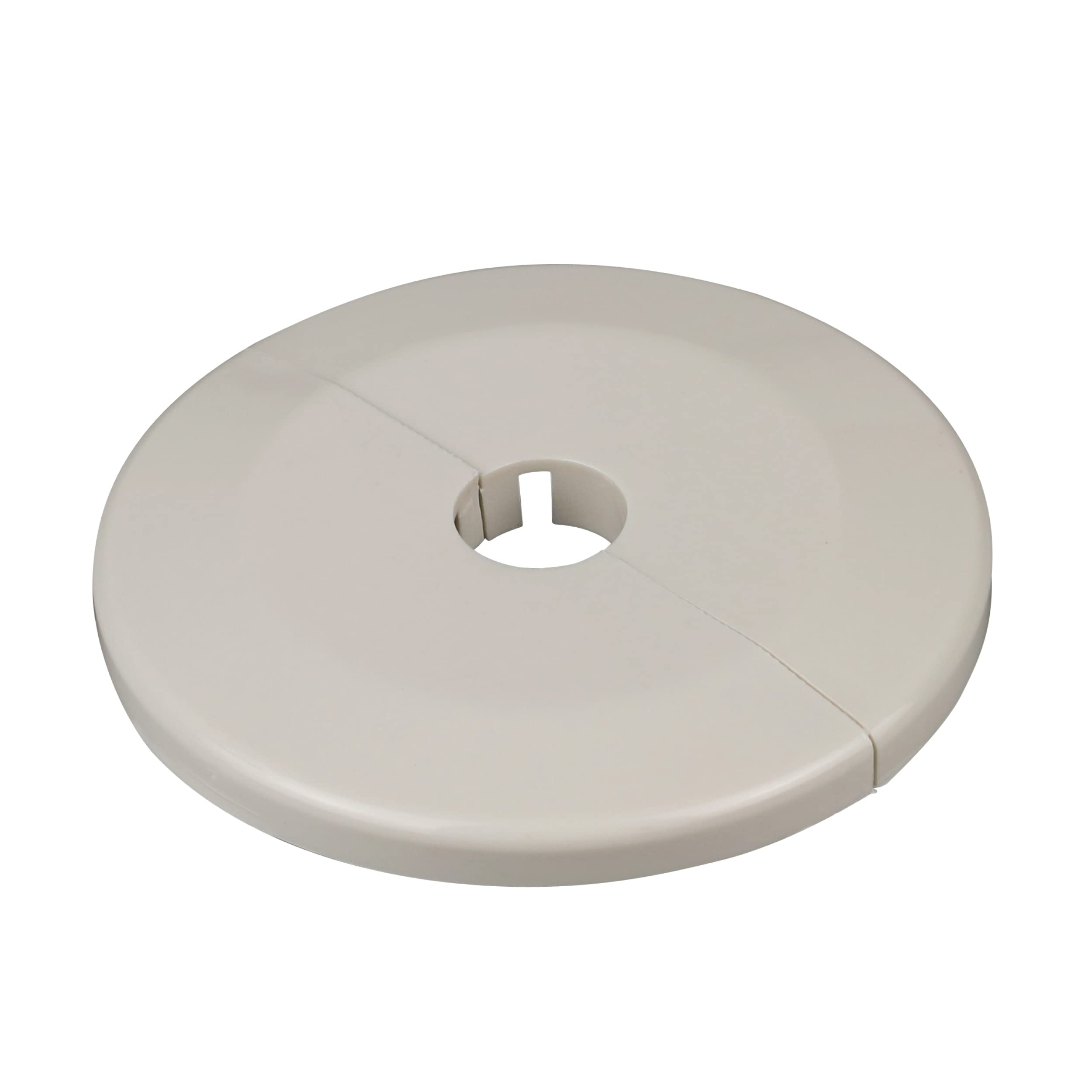 FUX Pack of 2 Single Heating Pipe Rosette, Large Outer Diameter 65 mm, Inner Diameter 10 mm - 43 mm, Heating, Pipe Cover, Cover Rosettes, Trim, Radiator (16 mm, Cream White RAL 9001)