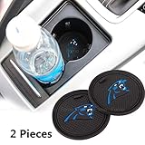2 Pack 2.75 inch for Carolina Panthers Car Interior Accessories Anti Slip Cup Mat for All Vehicles (Carolina Panthers)