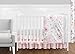 Sweet Jojo Designs 11-Piece Baby Crib Bedding Set (Pink/Grey Boho Floral) for Girls, Infants/Nursery incl. Blanket, Fitted Sheet, Skirt, Diaper Stacker, Valances, Wall Hangings, Toy Bag, Pillow (Rose)