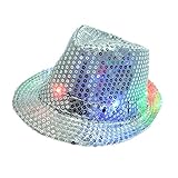LED Jazz Hat,TILO Women Men Unisex Adult Glitter