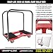 SNAP-LOC, Heavy Duty Moving Dolly 4 Wheels, 1,500 lb with Panel Bars, 4 Inch Casters, Dollies for Moving Cargo, E Strap Attachment Included, Red