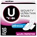 U by Kotex Security Ultra Thin Pads with Wings, Regular, Unscented, 18 Count (Pack of 12)