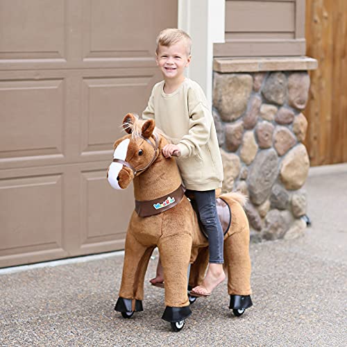 WondeRides Ride on Rocking Horse Toy Plush Walking Animal Giddy up Pony