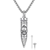 XIXLES 925 Sterling Silver Urn Cremation Pendant Necklace Keepsake Baptism Jewelry for Men Women Loss Of Loved Guitarist