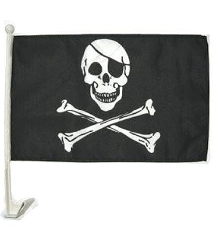 thumbnail image 2 of 12x18 Calico Jack Rackham Pirate Car Flag – Polyester – Trade Winds 2 of 2
