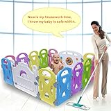 Baby Playpen Kids Activity Centre Safety Play Yard Home Indoor Outdoor With 14 Panels New Pen (14panels, Castle)