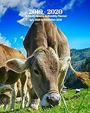 2019 - 2020 | 18 Month Weekly & Monthly Planner July 2019 to December 2020: Cow and Blue Sky Farm An by 