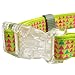 Blueberry Pet 10 Patterns Soft & Comfy Multicolor Tribal Triangles Padded Dog Collar, Lime, Small, Neck 12