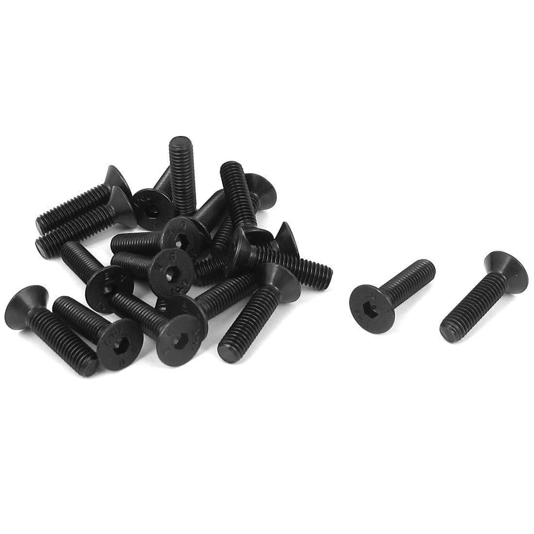 TA-VIGOR 20Pcs Hex Socket Countersunk Head Screw Bolts, M5 x 20mm Alloy Steel Flat Head Socket Cap Screws Bolts Fasteners for Bicycle Motorcycle Repair, Machinery, Household Appliances, Black