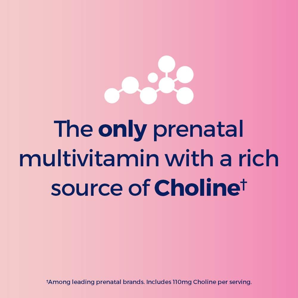 One A Day Women’s Prenatal Advanced Complete Multivitamin with Brain Support* with Choline, Folic Acid, Omega-3 DHA & Iron for Pre, During and Post Pregnancy, 60+60 Count (120 Count Total Set): Health & Personal Care
