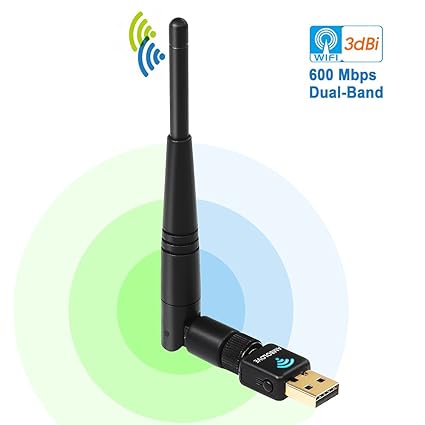 Kabellos USB WIFI Adapter, AMBOLOVE Mini WLAN wifi Stick AC 600Mbit/s Dualband Antenna Network Lan Card (802.11ac/g/b/a/n) fü