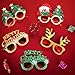 12 Pcs Christmas Glasses Frames Glitter Party Costume Eyeglasses for Christmas Parties Holiday Favors Cosplay Photo Booth (One Size Fits All)