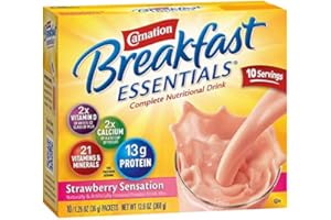 Carnation Breakfast Essentials Strawberry Sensation Flavor 36 Gram Individual Packet Powder, 11001937 - Box of 10