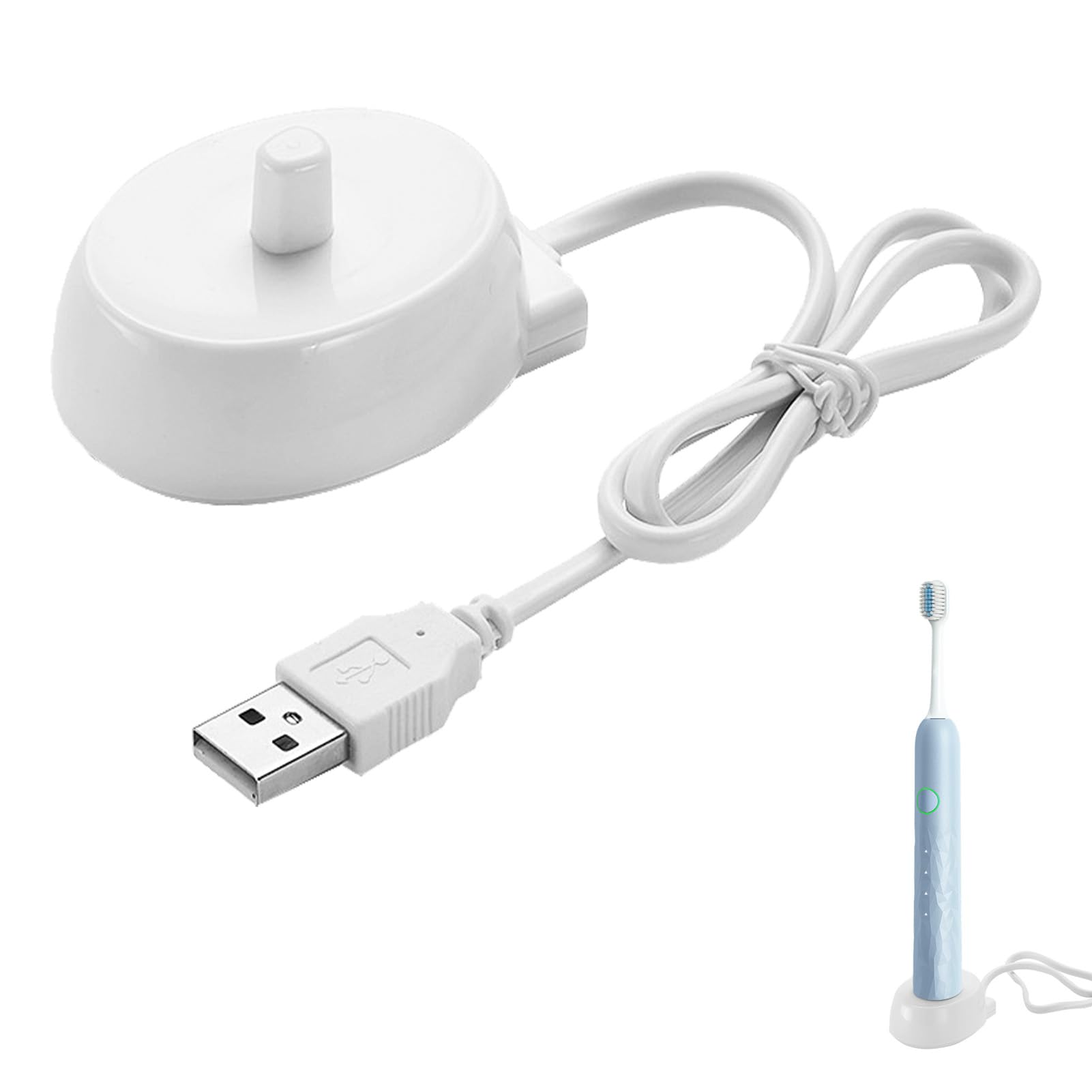Universal USB Port Electric Toothbrush Charger Compatible with Braun Toothbrush Charger Electric Models, Waterproof Portable Replacement Charger for Inductive Model 3757, Ideal for Travel, IPX7 Rated