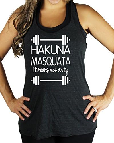 Hakuna Masquata Triblend Womens Gym Tank (XXL 14-16, Charcoal)