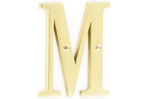 ZHONGWANG HARDWARE ZW Hardware B100 4 Inch Solid Brass Bright Brass House Letter M