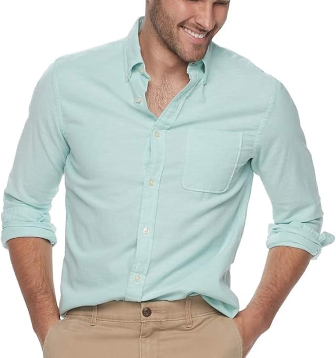 camisa verde claro hombre