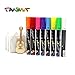 TANMIT Liquid Chalk Markers Fine Tip for Chalkboard, 8 Pack Pastel White Erasable & Washable Markers with Chisel Tip for Sewing, Kids, Art, Menu & Bistro Boards - Free Chalkboard Labels