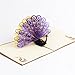 Paper Spiritz Pop up Thanksgiving Card and Envelopes 3D Peacock Wedding Invitations Card Personalised Halloween Birthday Gift Card for All Occasion ( Retro Purple, Showing Its Tail )