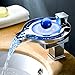 Derpras DP-FC01 Water Power Waterfall LED Bathroom Sink Faucet with 3 Colors Changing Tap Temperature Control Light Mixer Faucet, Polish Chrome