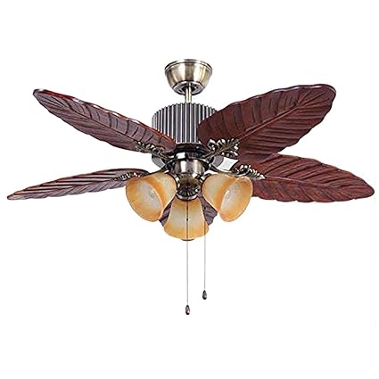 Tiptonlight Red Ceiling Fans 48 Inch With Remote Control 3 Heads