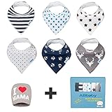 Bandana Baby Bibs for Boys and Girls, with Snaps, 6