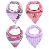 ncybaby Organic Cotton Baby Bandana Drool Bib for Boys and Girls Gift Set with Cute Vibrant Print