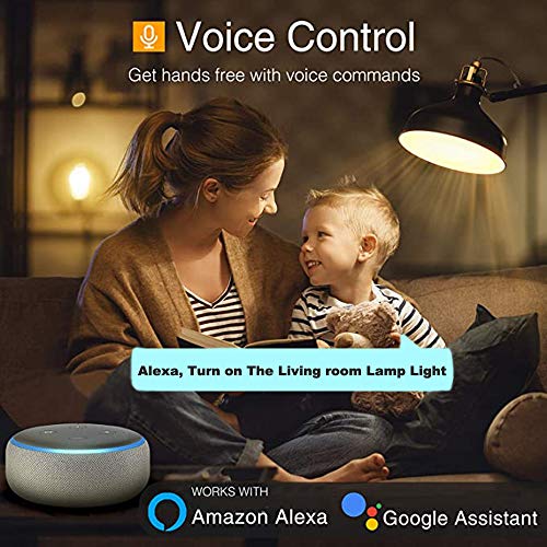 Smart LED Light Bulb WiFi Light Bulb Compatible with Alexa, Google Home, IFTTT, RGB+CCT LED Lamp Bulb, Warm White Dimmable Remote and App Control LED Bulb 9W (800 Lumen, No Hub Required, 2 Packs)