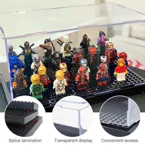 Acrylic Display Box, Perspex Dustproof ShowCase, Toys Model Display Box for Minifigures Brick Building Block Acrylic figure display case box for LEGO