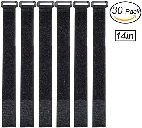 Ceeyali Reusable Hook and Loop Fastening Cable Ties Cable Straps for Home Office Tablet PC TV Electronics Wires Organizer Management (30 Pack 14 inch)
